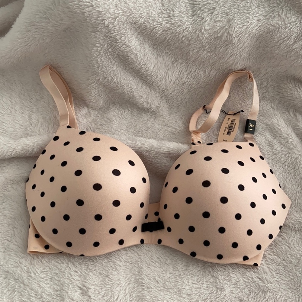Victoria's Secret Lined Demi Pink w/ Black Polka Dots NWT